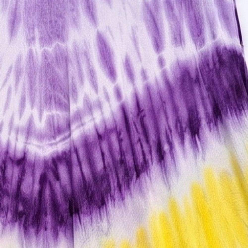 Batik Tie Dye Tunic Dress Women Purple Yellow Boho Embroidered Hippie Gorpcore - Picture 8 of 11
